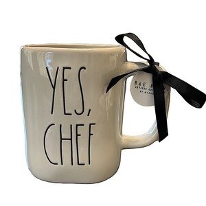 Rae Dunn “Yes Chef” & cooking themed large microwave dishwasher safe mug NEW